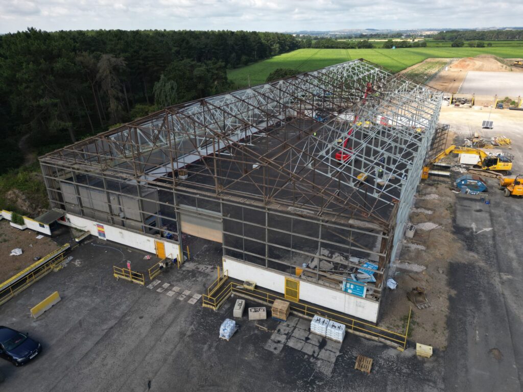 Industrial Blasting and Repainting, near Bawtry — aerial drone photography by Drone Site UK